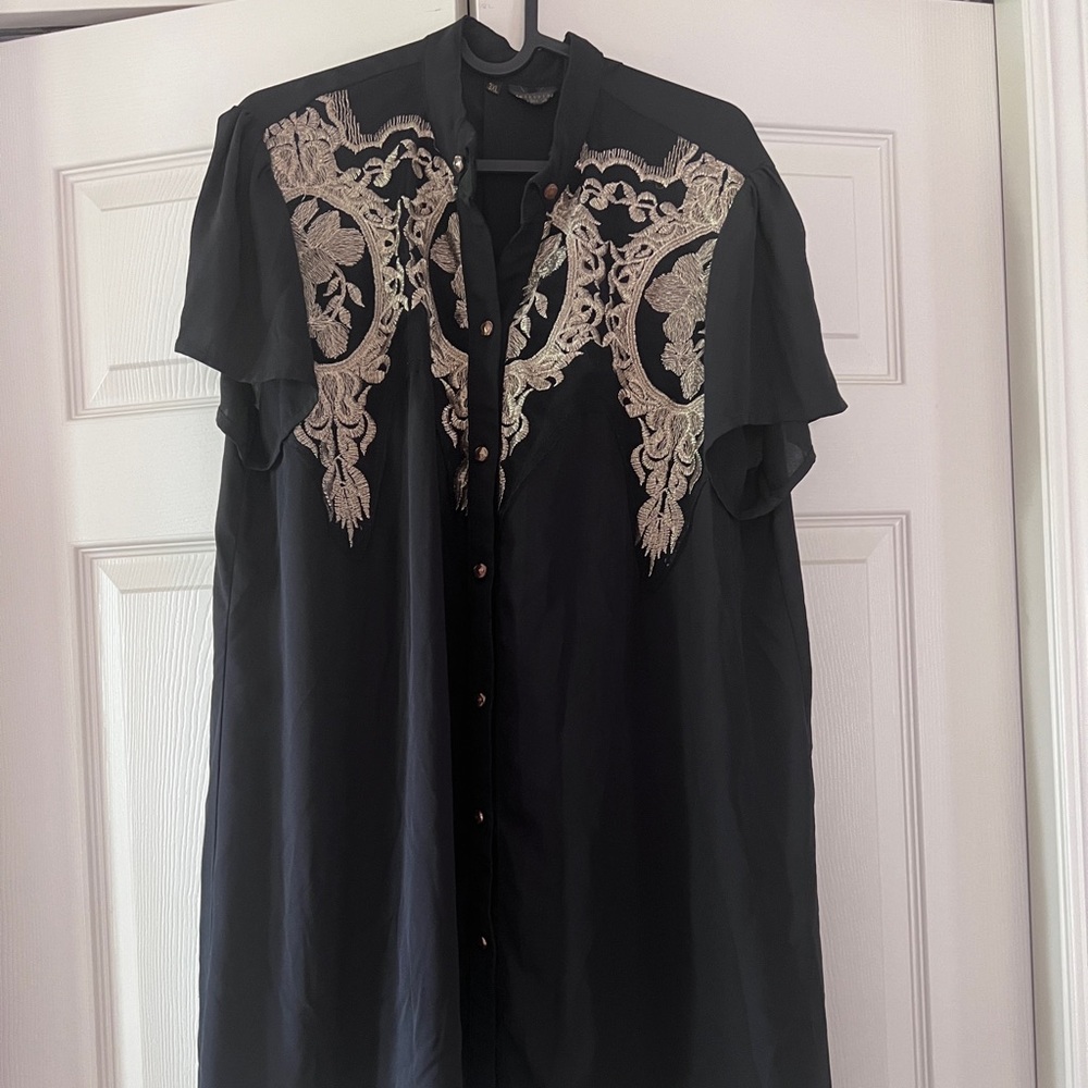 Black chiffon tunic/dress